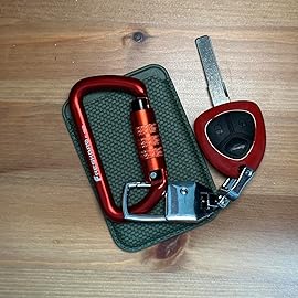 FresKaro 3inch Auto Locking Carabiner Clips, Solid D Shape Style, Heavy Duty Keychain Aluminum Carabiner - Holds a Maximum of 2698lbs, Lightweight 1.09oz, for Hammock, Hiking, Dog Leash, 3pack, Red