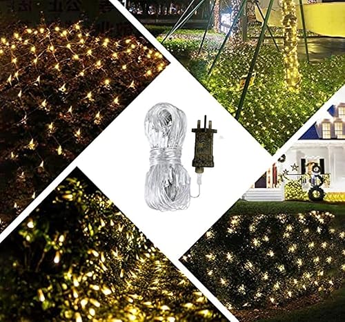 3M X 2M Net Lights Outdoor Fairy Lights Plug in,200LED Outside Mesh Net Light Garden Tree Light for Bushes Waterproof Connectable with Remote Timer for Spring Fence Balcony(Warm White) - Image 6