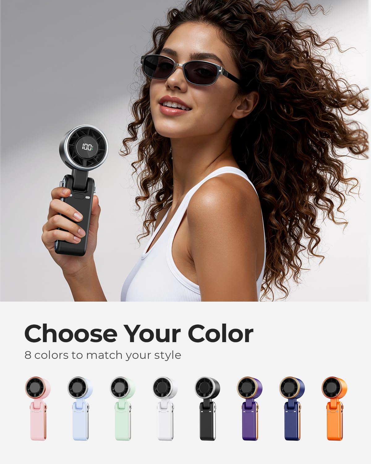 Black 4000mAh Rechargeable Mini Handheld Turbo Fan C478