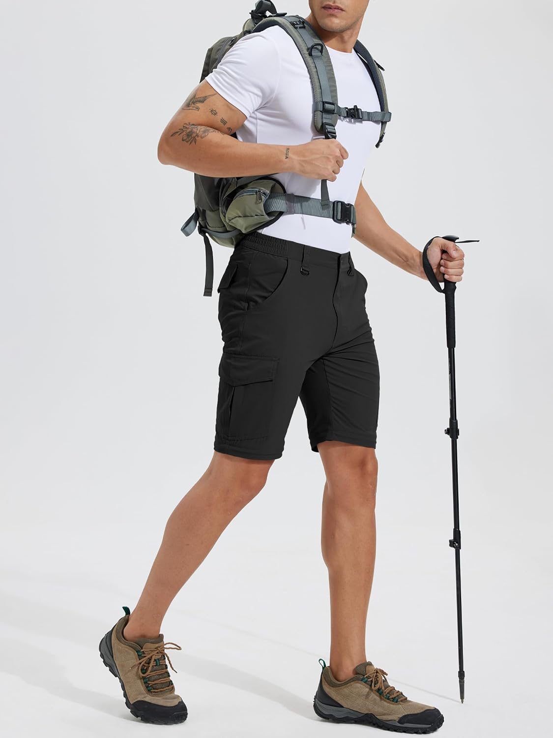 Mens Hiking Pants Convertible Quick Dry Water Resistant Lightweight Zip Off Fishing Outdoor Travel Cargo Pants - Image 3