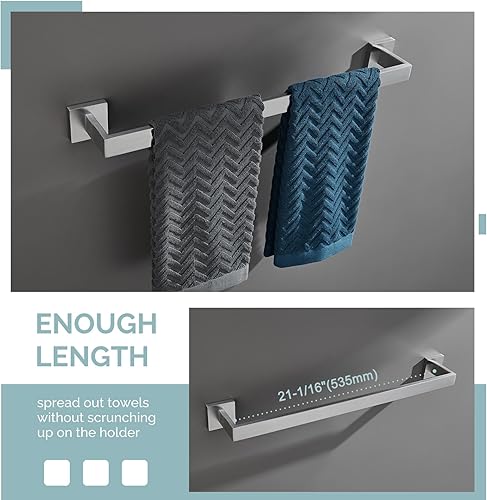 Miniatura 5 de Juego de accesorios de baño de 4 piezas con toallero (níquel cepillado)