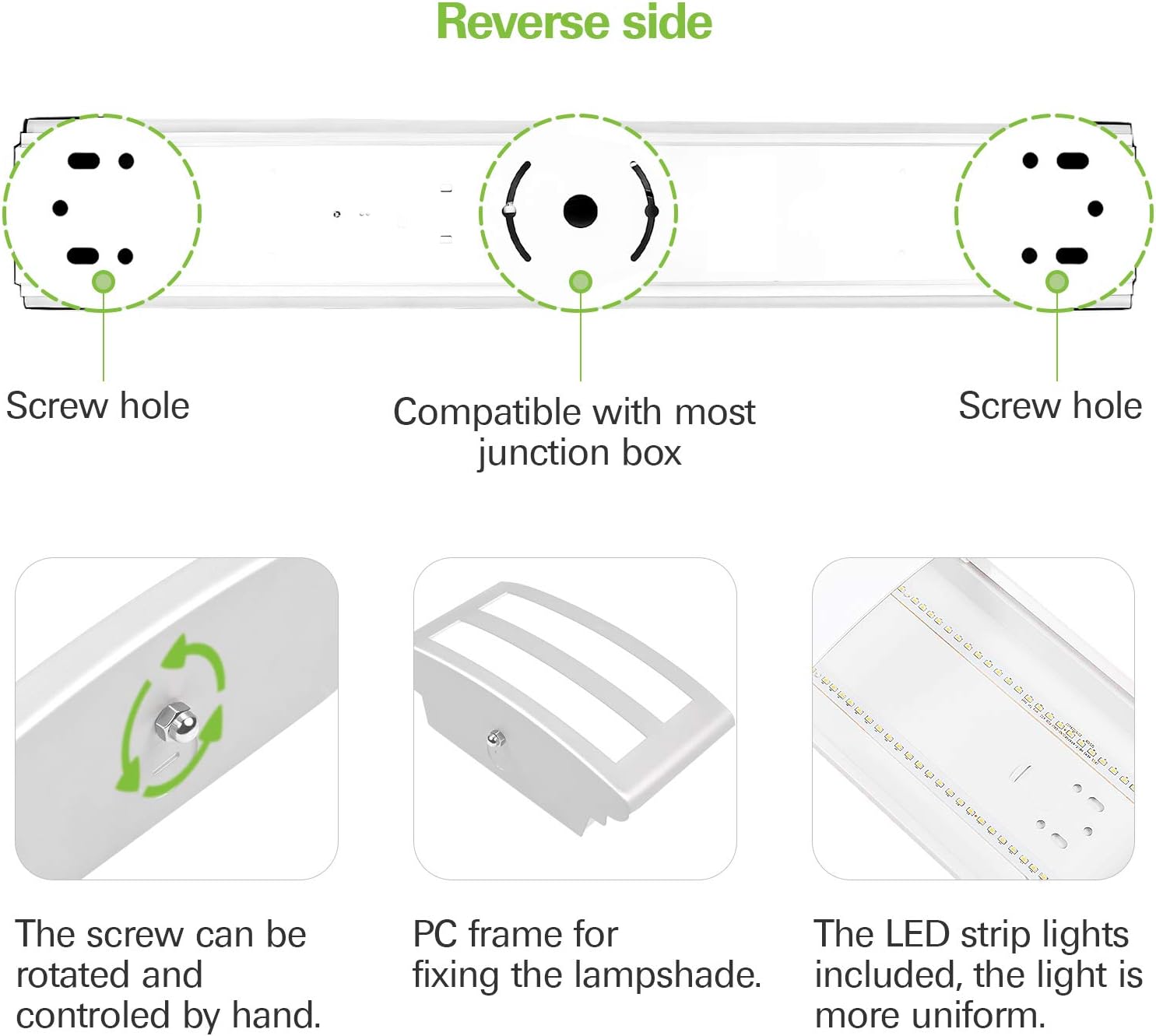 4FT LED Flush Mount Kitchen Light Fixture 50W, 5500lm 48 Inch LED Puff Lights, 4000K Neutral White, 4 Foot Kitchen Ceiling Lights for Utlity Room, Laundry, Fluorescent Replacement, ETL Certified