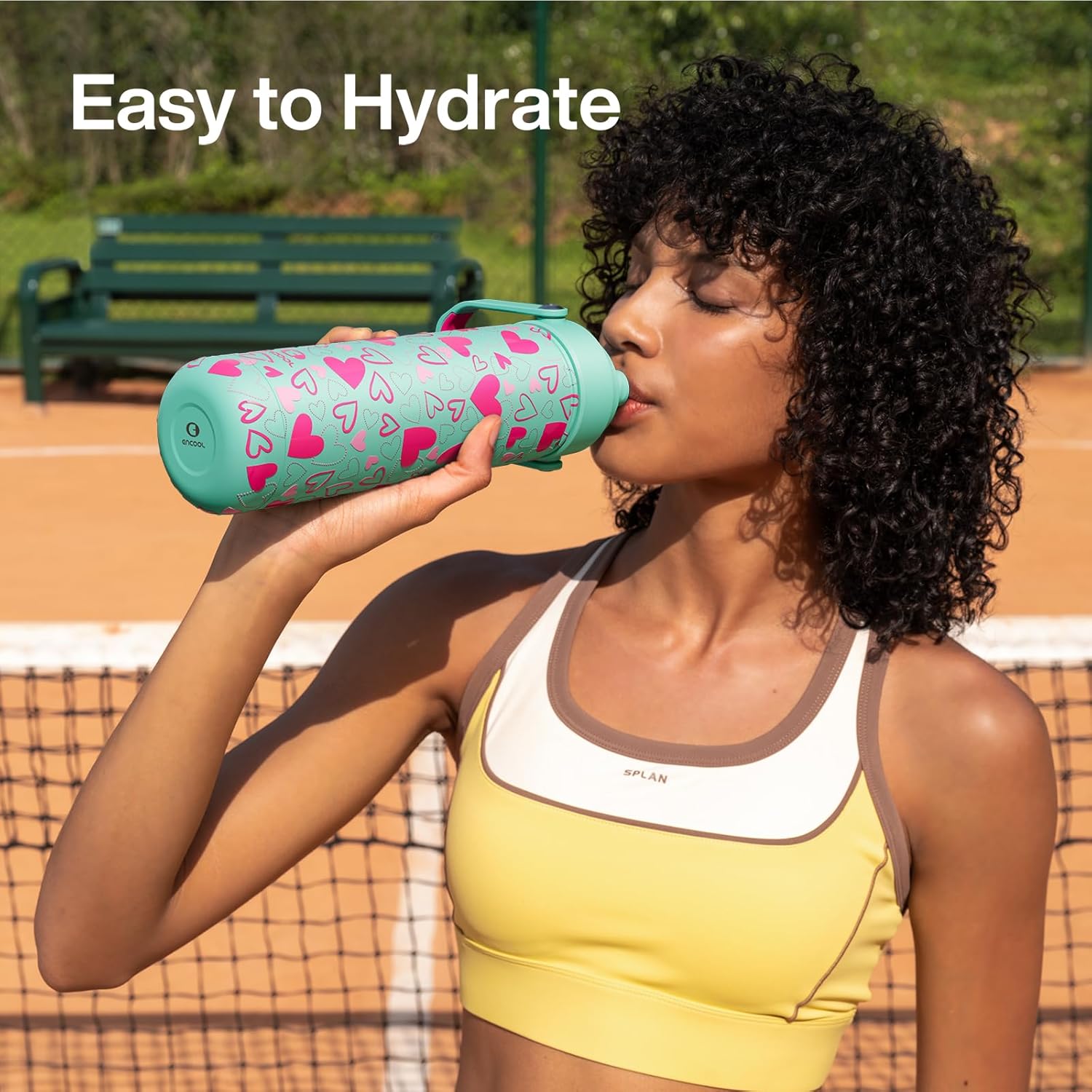 ENCOOL Valentine's Day Insulated Water Bottle with Straw Stainless Steel Water Bottle, Leak-Proof, BPA-Free, Keeps Cold for 24 Hours for Sports, Travel, School (26 oz, Sweet Hearts Pink x Mint) - Image 7