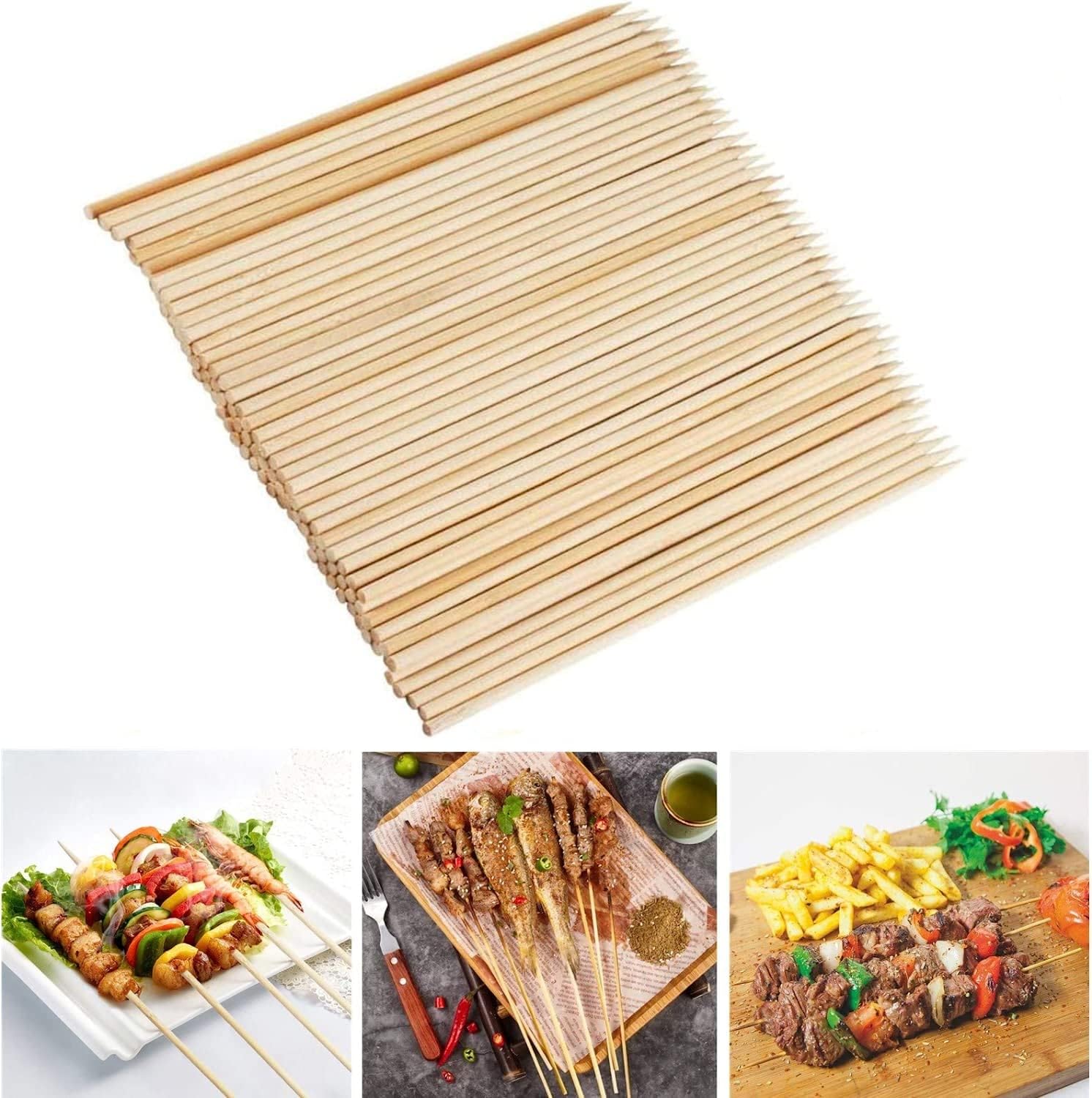 STAGER Bamboo Skewers Sticks | Barbeque Sticks for, Microwave Oven and Pan  | Skewers for Grilling Kabab Stick |Barbeque Grill Wooden Stick 10 inches  ...
