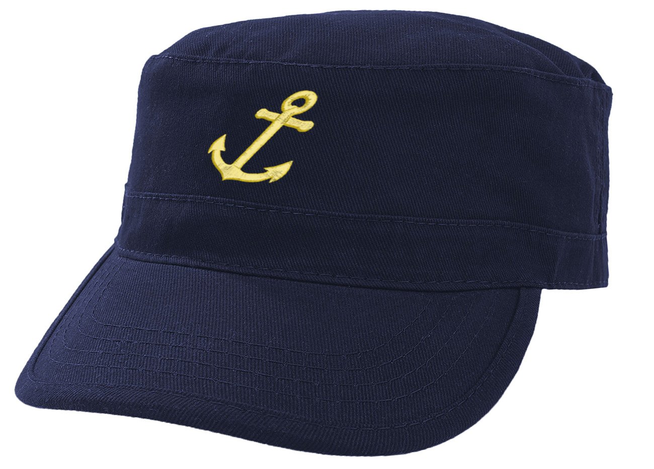 Morefaz Boating Hat Anchor Captain Sailing Cap Army Yacht Military Baseball Caps Drunk Sailor MFAZ Ltd (Nave Anchor-Gold)