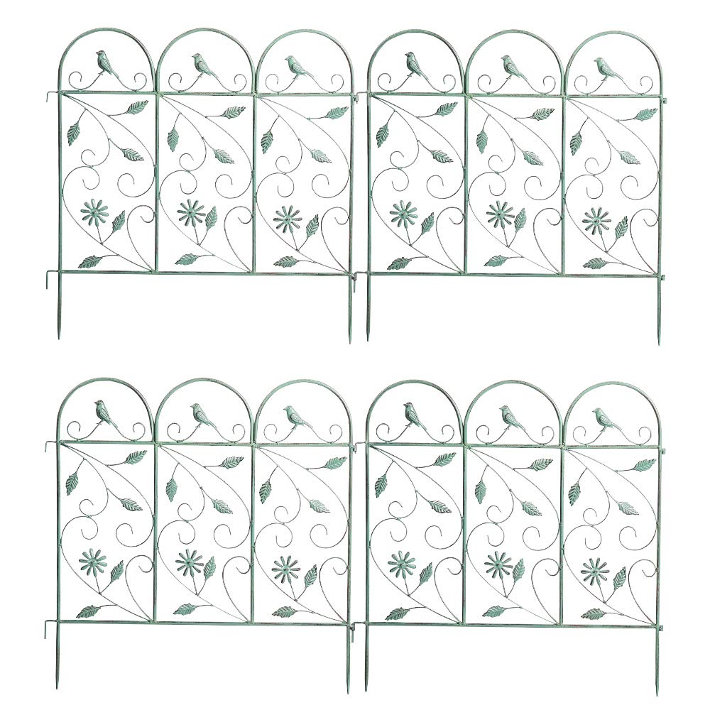 Buy Sungmor 25in x 8ft Metal Garden Fence Border, Rustic Style