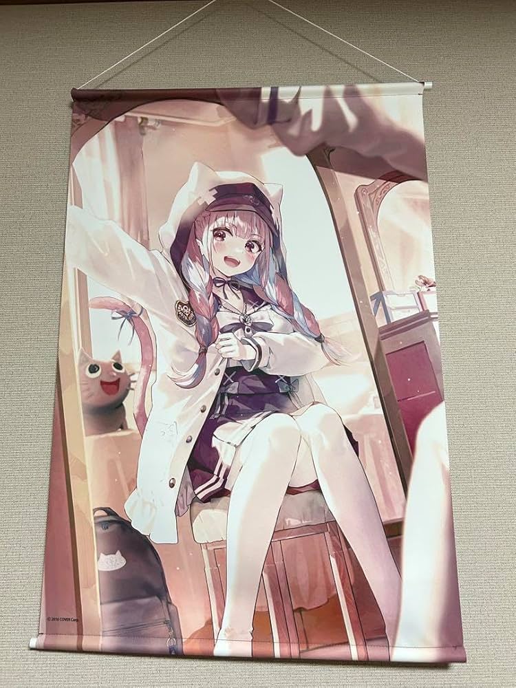 湊あくあ　活動5周年記念　タペストリー　陰キャ証明書　チェキ風ブロマイドカード 湊あくあ活動5周年記念タペストリー陰キャ証明書チェキ風