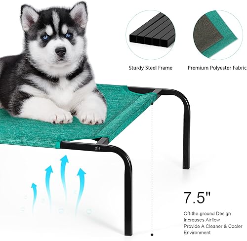 Miniatura 3 de Cama elevada para perros y gatos, catre refrescante para interiores y exteriores, impermeable, cama para mascotas, catre portátil elevada para