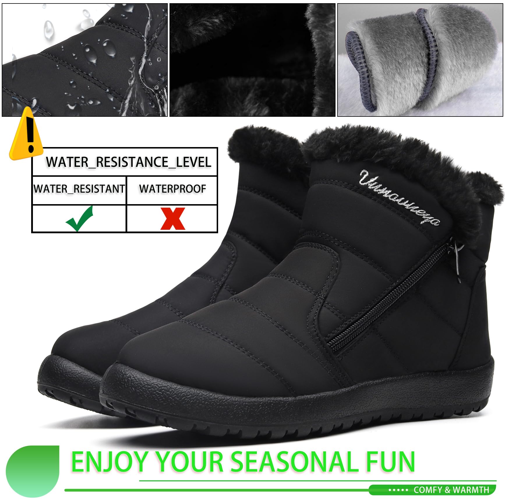 Vunavueya Stivali Donna Stivaletti Invernali Scarpe da Neve con Imbottitura Calda Stivali alla Caviglia Caldo Boots Scarpe 35-42