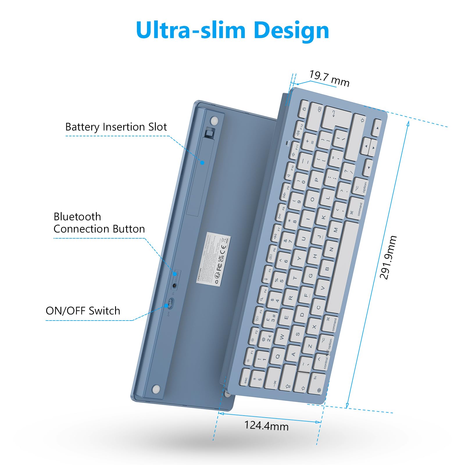 OMOTON deutsche Bluetooth Tastatur für iPad 10.9/10.2/9.7, Air 6/5/4/3