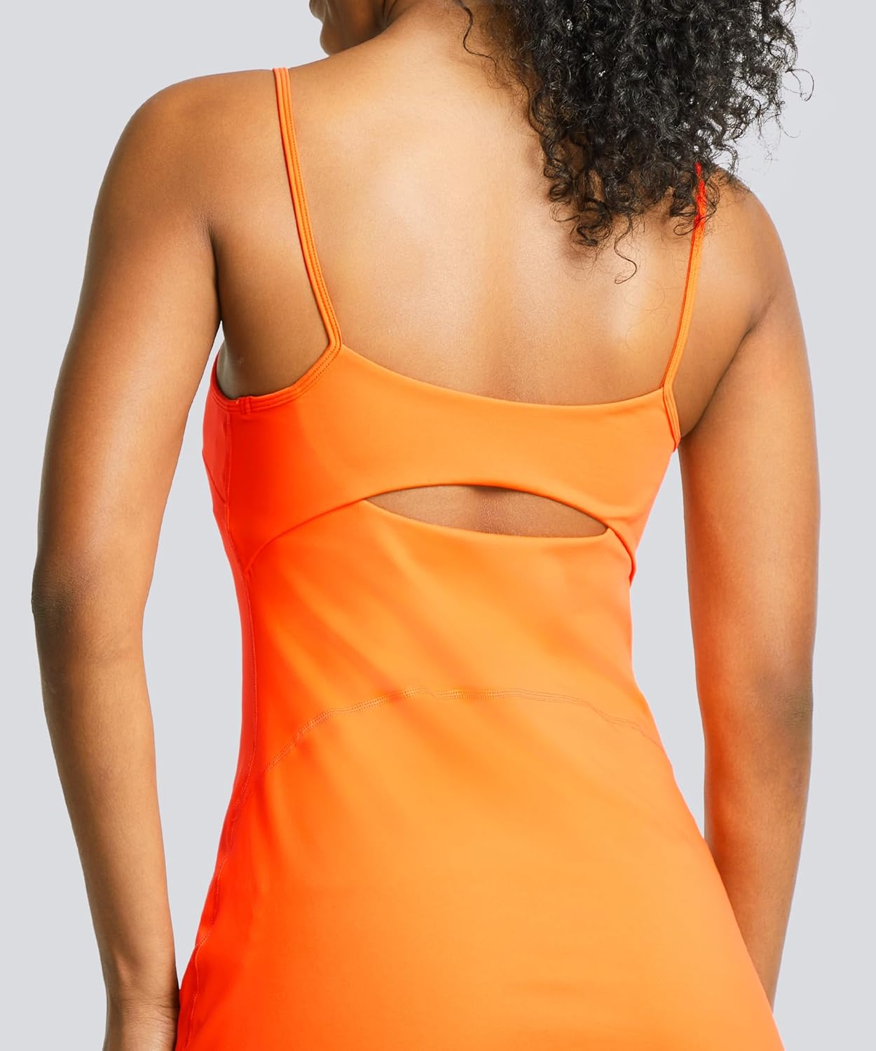 MEIVSO Womens Cami Strap Tennis Dress Built-in Bra & Short Spaghetti Strap Workout Athletic Dresses