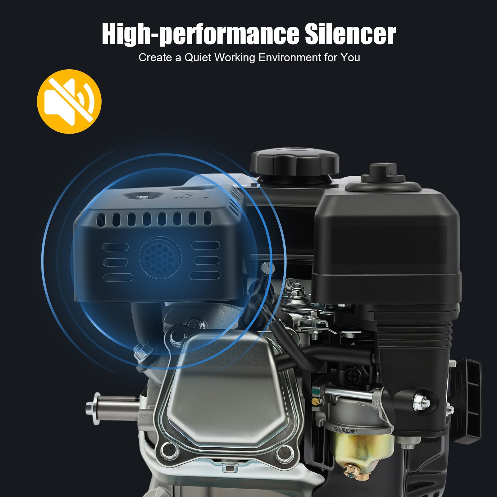 7,5 PS 4 Takt Benzinmotor, 212cc Standmotor Kartmotor, 3600 U/min Antriebsmotor mit 3,6L Tank, Elektrostart & Handstart, OHV Motor für Go-Kart Generator Hochdruckreiniger Industriemaschinen