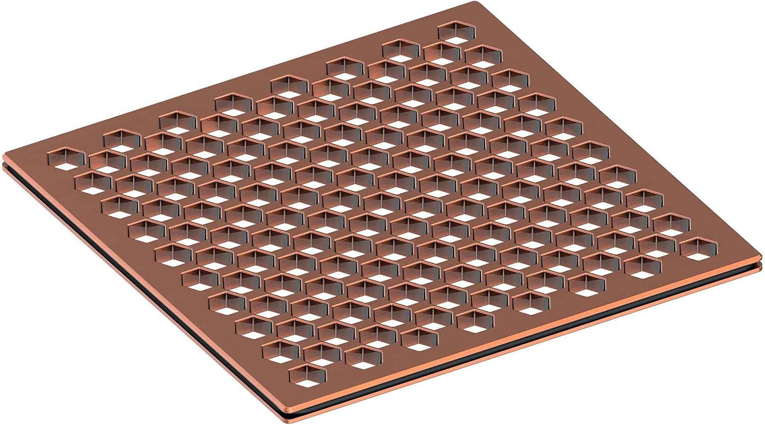6IN Square Shower Drain in Polished Brass UNCOATED Living