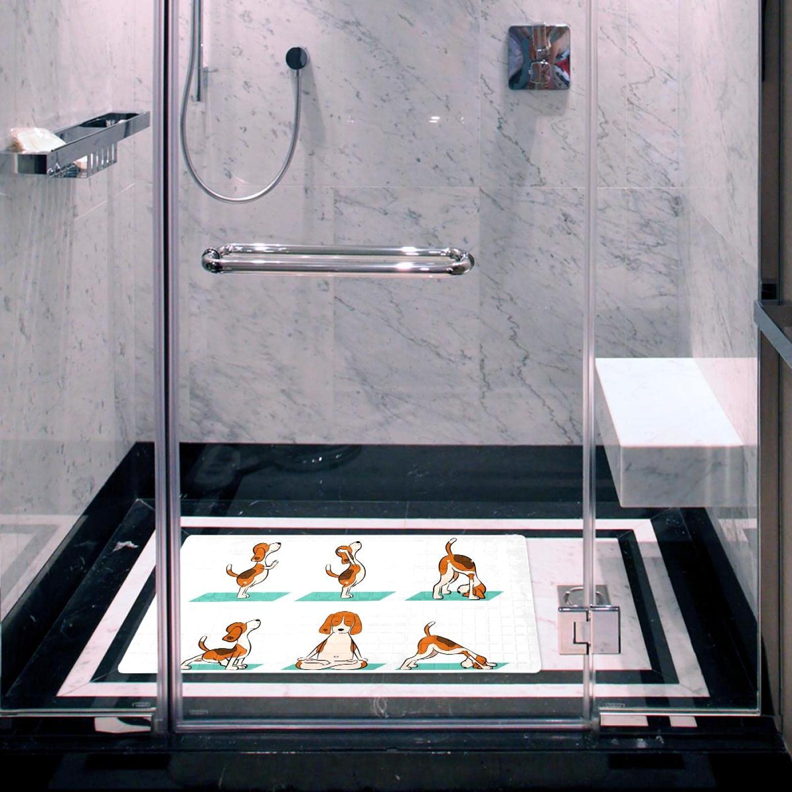 Rutschfeste Hundebadematte Für Die Wanne – Mit Saugnäpfen & Ablaufloch | 100x40 Cm, Blau, Für Sicheres Baden Von Hunden & Katzen