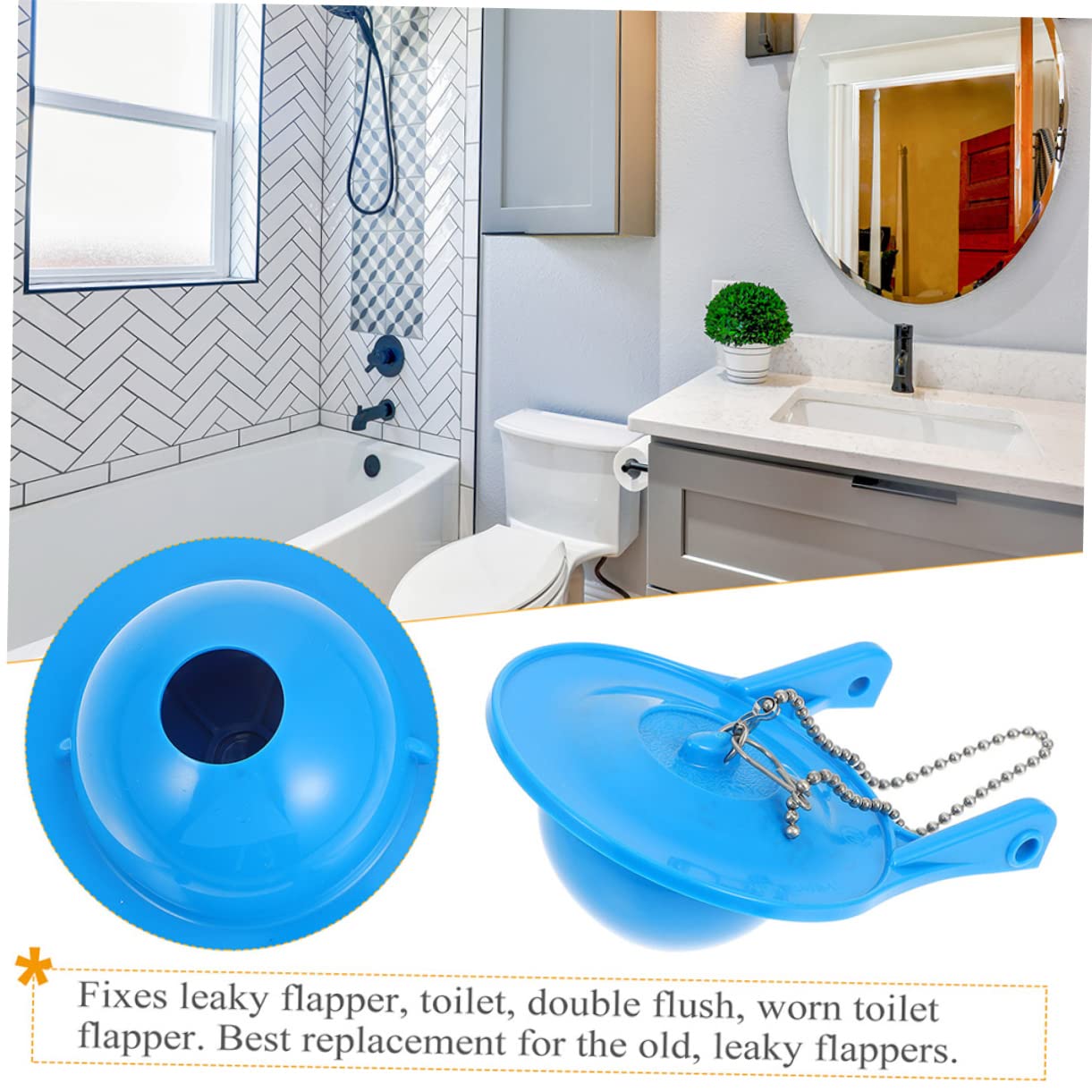NUOBESTY 3 Sätze Abtropfenventilkautschukstopfen Abtropfen Kette Ersatzteile Für Toilettenklappen Haken Ersatz-toilettenklappe Reparaturteile Für Toiletten Pvc Blau 2 Stücke * 3
