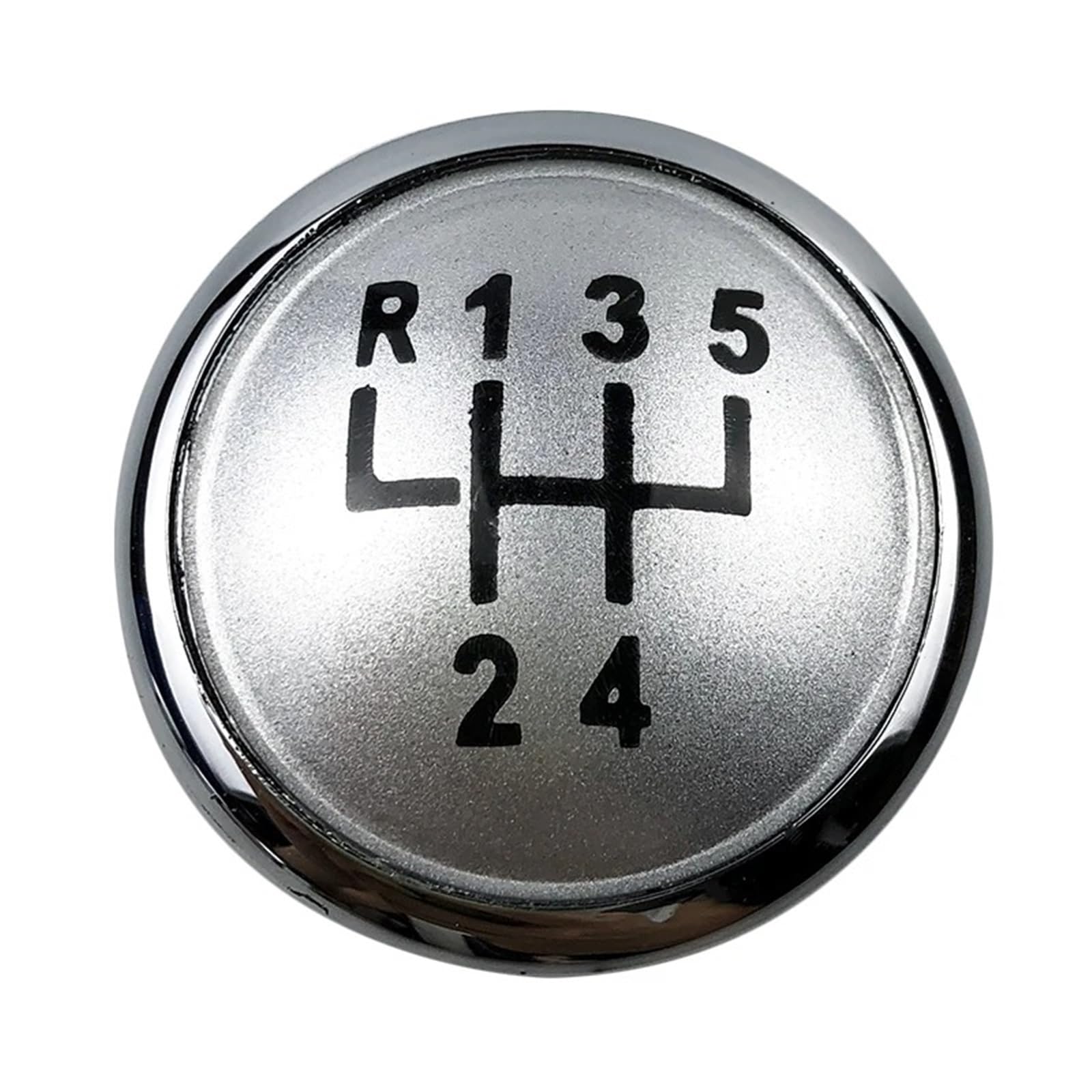 BWSDMZJQRT Car Gear Shifter Knob for VW for Polo 9N 9N2 2002-2010 Gear Shift Knob Speed Number Emblem Badge Car Accessories(5 Speed Silver)