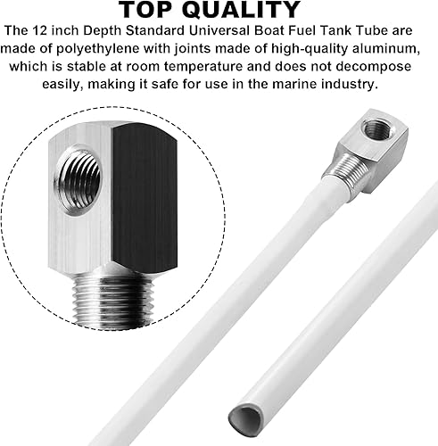 Miniatura 4 de 7-0948 Tubo de recogida del tanque de combustible Tubo de tanque de gas universal estándar de profundidad de 12 pulgadas, tubo de combustible rígido