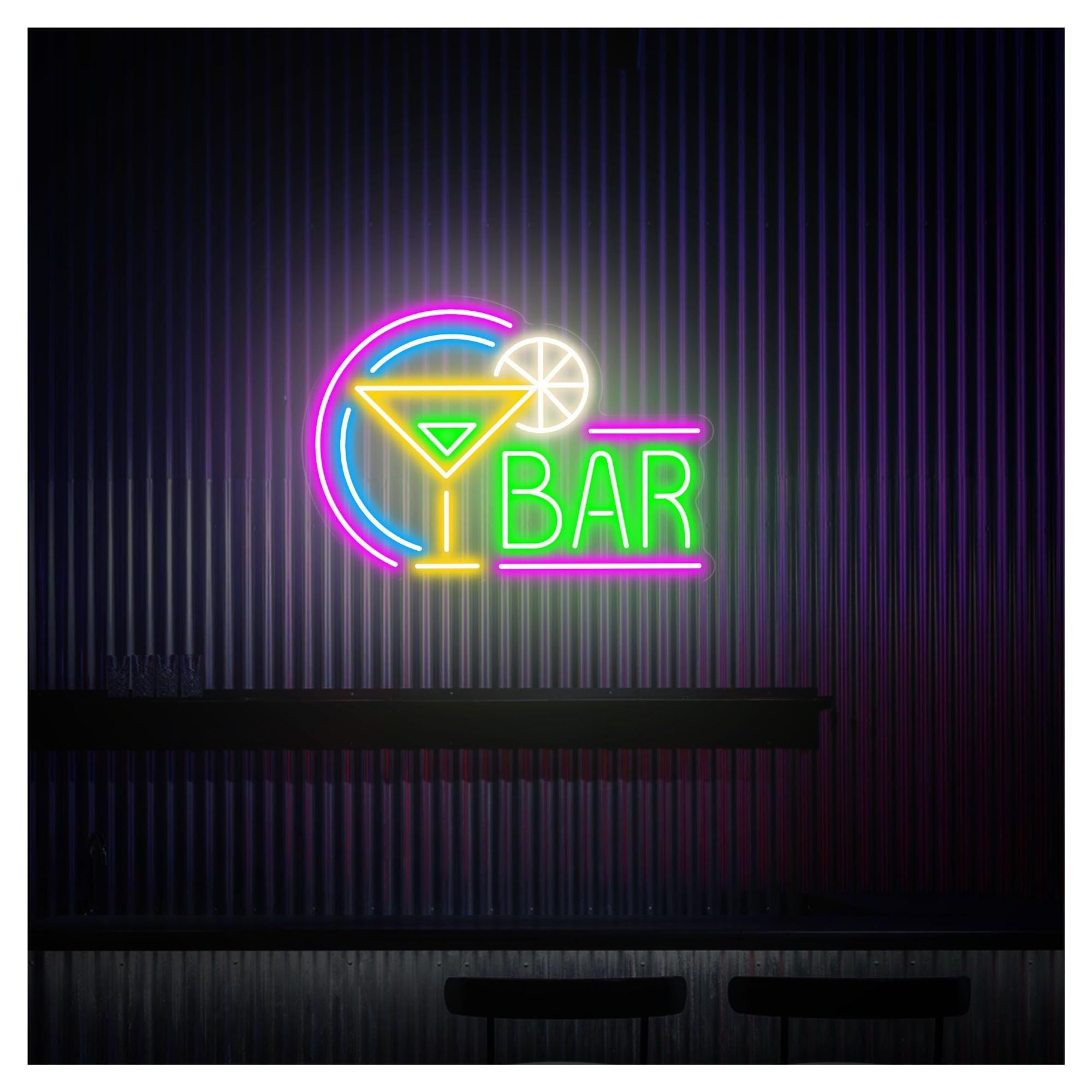 RONGCH Hanging Art Signs Bar Neon Sign,Suitable for Cocktail Party Home Club Wall Decor with Dimmable 32cmx45cm(F)