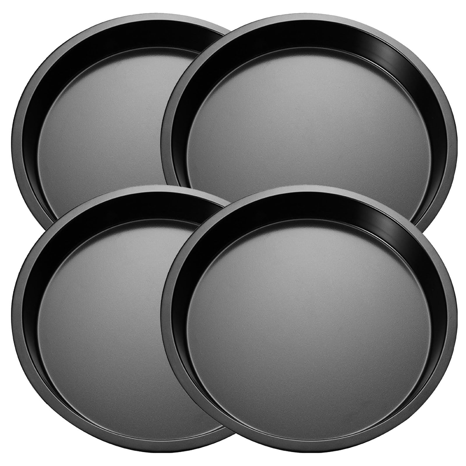 WakiHong Set 4 Teglie Per Pizza In Acciaio Al Carbonio – Diametri 14, 16.5, 18.8, 21 Cm – Antiaderenti E Senza Tossine