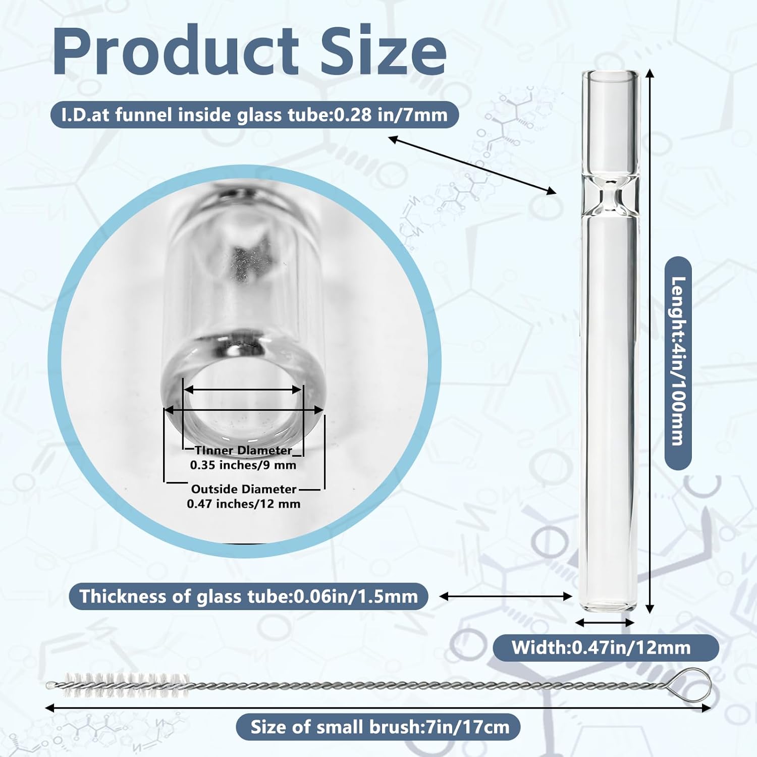 5 Pcs Borosilicate Glass Tube,4 Inch(10 cm) Thick Glass Blowing Tubes,2mm Wall Thickness,High Heat Resistance for Blowing,Lab,DIY,and Industrial,Acid and Alkali Resistant