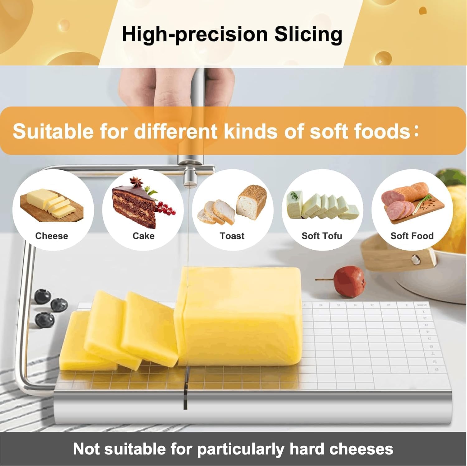 Cheese Slicer with Measuring Grid, Stainless Steelasy