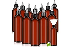Professional Twist-Top Squeeze Bottle for Precise Application and Storage (Amber, 8 oz, Pack of 12)
