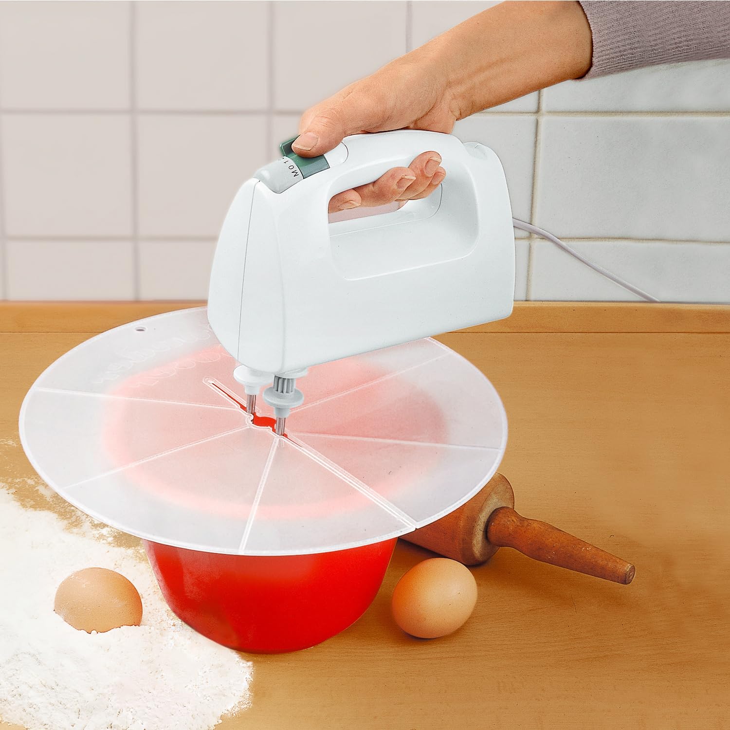 3 Pagen® universele spatbescherming voor mengkommen - Bescherming tegen spetters tijdens mixen, roeren en slagroom kloppen – duurzaam en gemakkelijk te onderhouden - Veelzijdig gebruik – Materiaal