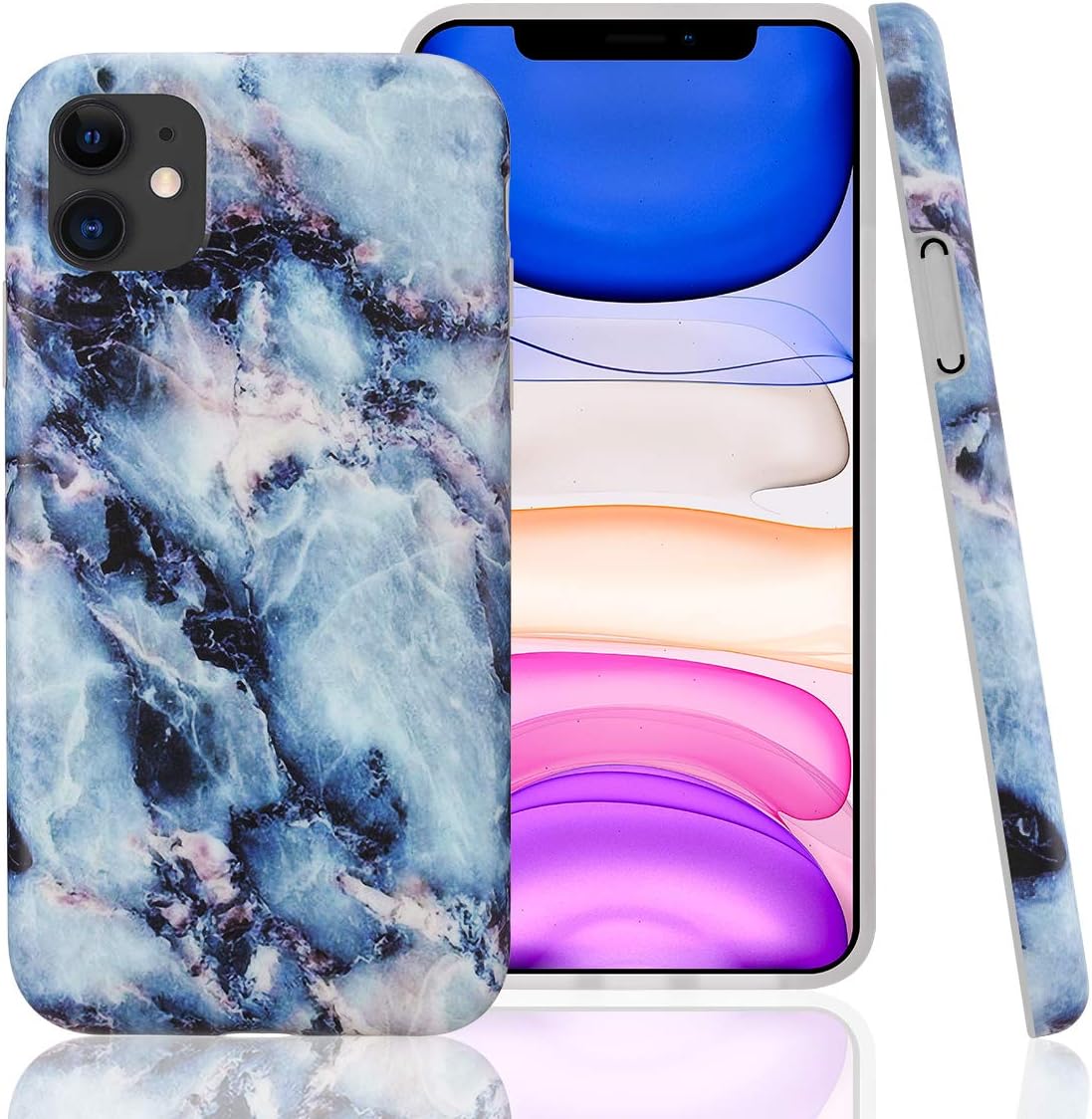 GOLINK Case for iPhone 11,Marble Series Slim-Fit Ultra-Thin Anti-Scratch Shock Proof Dust Proof Anti-Finger Print TPU Gel Case for iPhone XI 6.1 inch(2019 Release)-Blue Marble