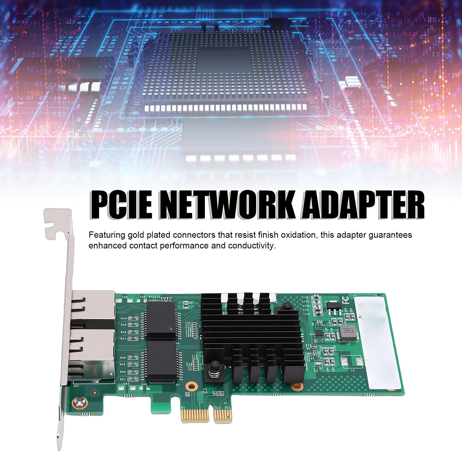 SIXRUN Scheda di Rete PCIe Gigabit Ethernet a Doppia Porta, Controller