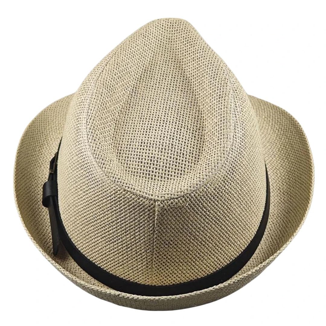 Cappello da sole in paglia Fedoras da pesca all'aperto Trilby da donna e da spiaggia, cioccolato, 7/7 1/8