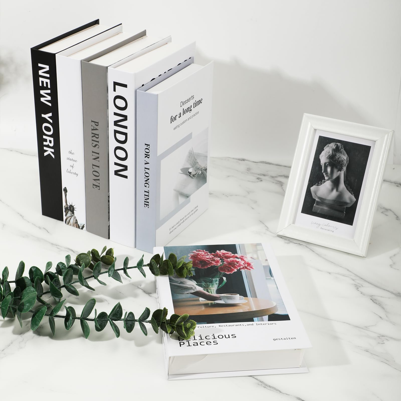 Ennoxwi 4er Set Dekobücher Faltbar - Realistische Fake Bücher Aus Karton Für Regal, Couchtisch & Wohnzimmer In Bunt