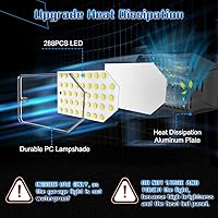 Vista 4 de Luz de garaje – Bombilla de garaje súper brillante de 15000 lúmenes, equivalente a 150 W, atornillada en enchufe E26 con 6 paneles deformables, 6500