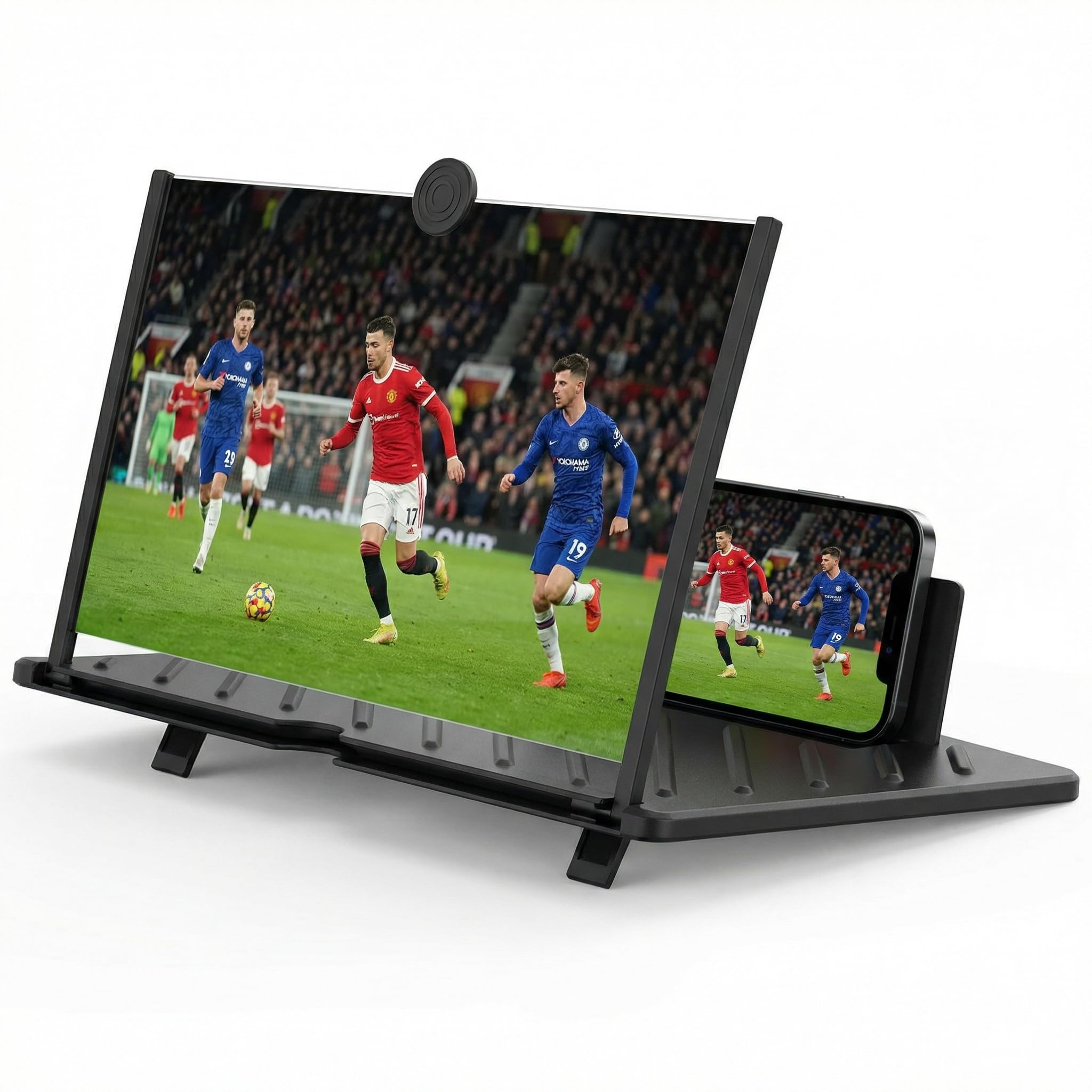 Handy Bildschirmlupe 20 Zoll, 3D Bildschirm für Handy, Faltbarer HD Handy Lupe für Allen Smartphones, Anti-Blaulicht für das ansehen von filmvideos (Schwarz)