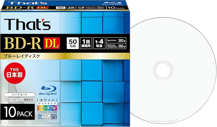 送料無料人気SALE】 ビデオ用ブルーレイディスク 50GB 4倍速 10枚入