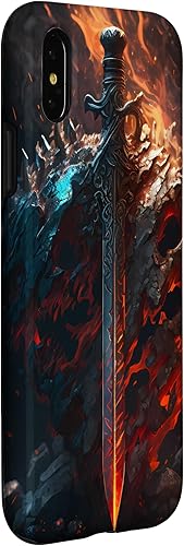 Miniatura 9 de iPhone 11 Pro Max Espada llameante y escudo el símbolo de la funda guerrera