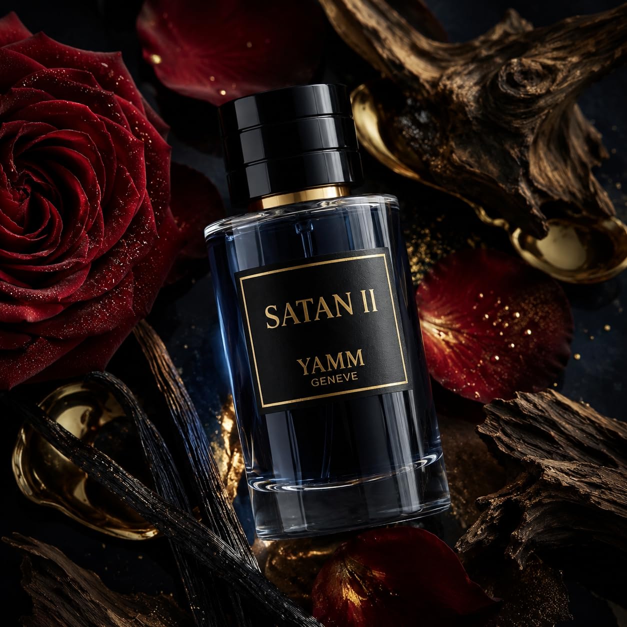 Satan II Extracto de Perfume 50 ml – Perfume Unisex con Rosa Oriental, Oud y Vainilla – Fragancia Ambarina, Floral y Amaderada – Larga Duración 18h