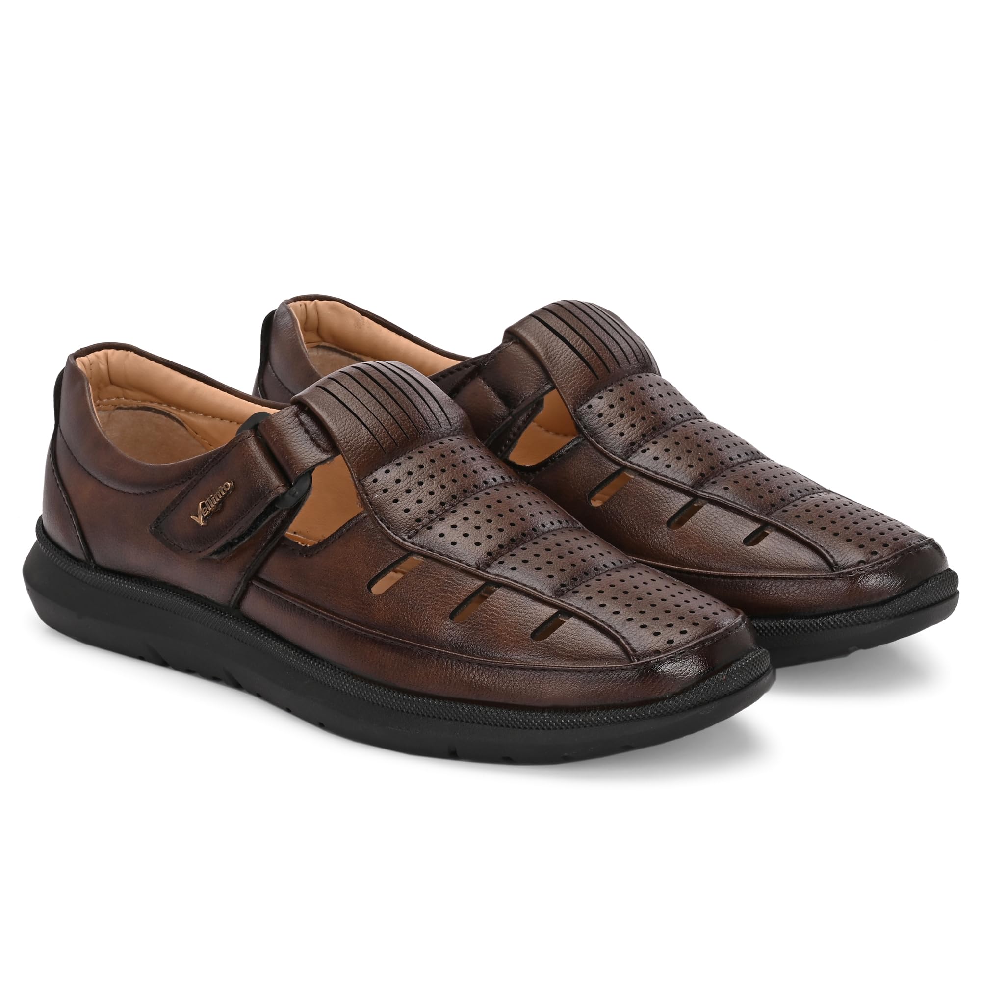 LAPERAL Mens Premium Ethnic Roman Sandal II Trendy Synthetic Leather Sandal-image-17