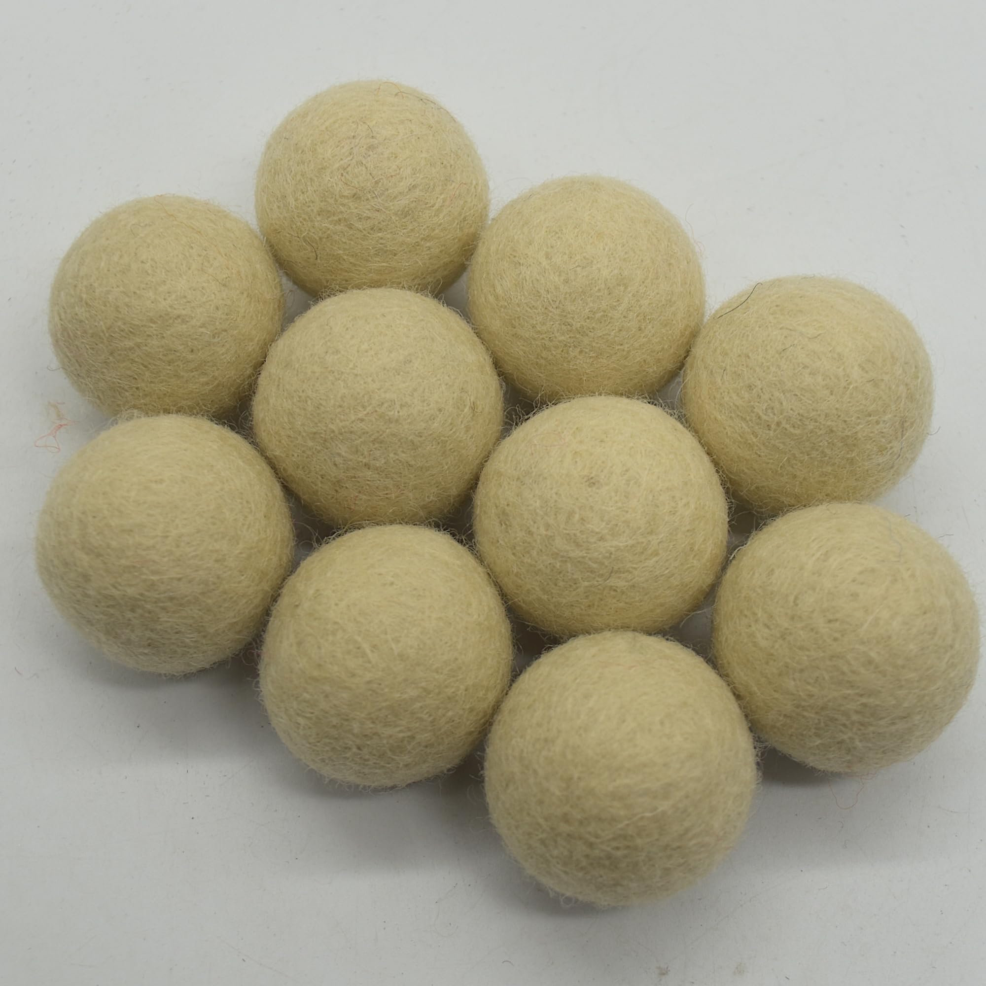 Oriental Direct Champagne 100% Wool Felt Balls - 10 Count - 3Cm