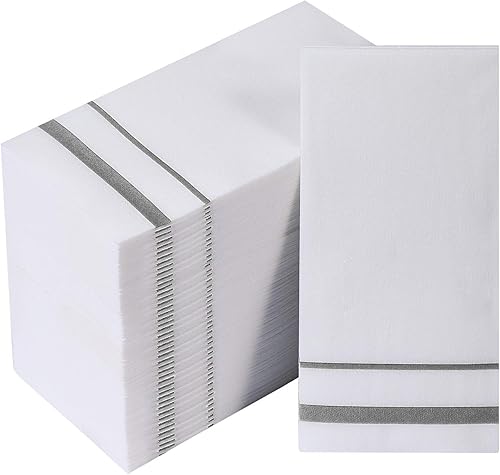 FOCUSLINE 200 servilletas de baño desechables de tacto de lino, toallas de papel suaves y absorbentes, toallas de mano similares a la tela,