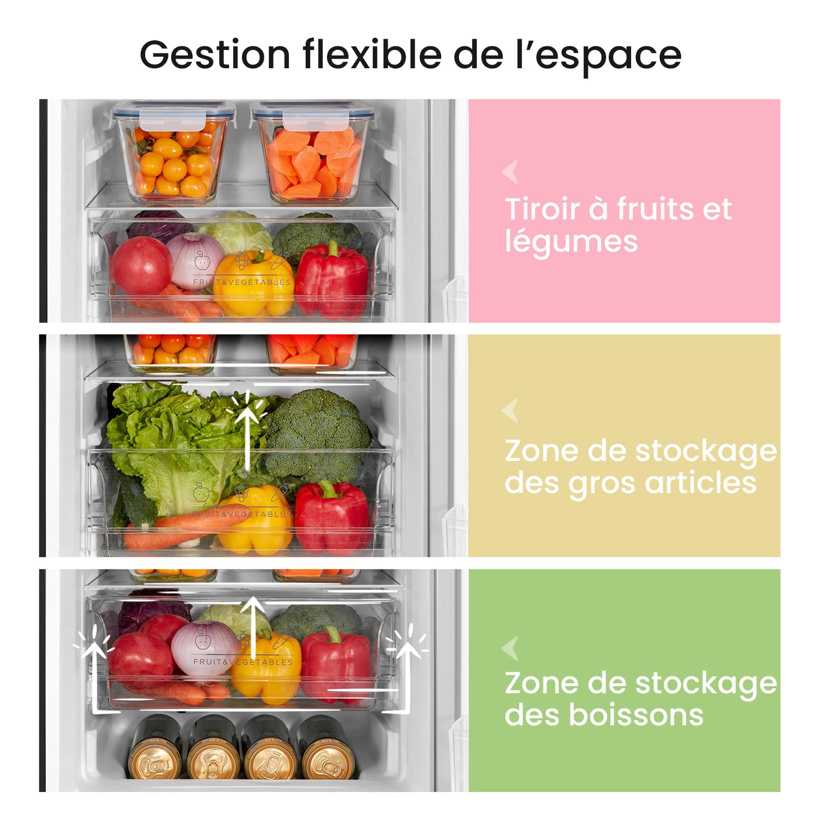 Comfee' RCB169DK2(E) Réfrigérateur avec Congélateur 150 cm Low Frost Noir 174L