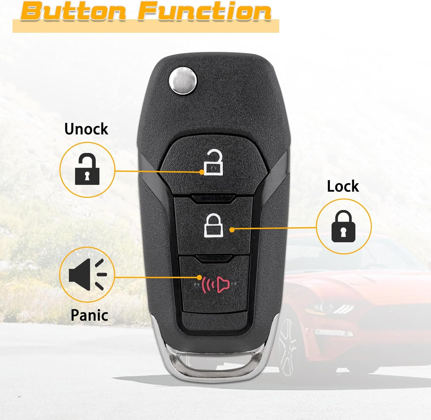 Key Fob Replacement Fits for 2015-2023 Ford F150/16-22 Explorer /17-22 F250 F350 F450 F550/19-22 Ranger/21-22 Bronco /18-21 Ecosport /20 Escape Maverick Keyless Entry Remote Control N5F-A08TAA