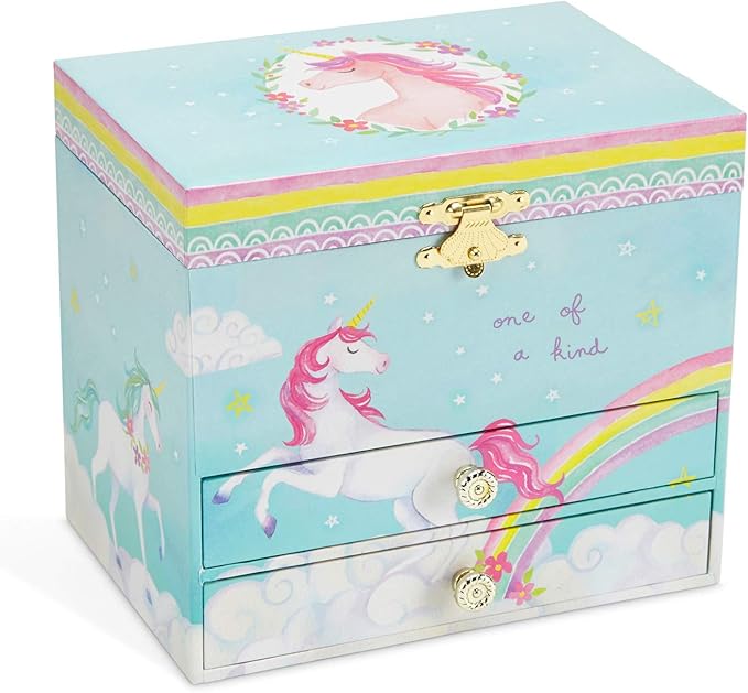 Joyero Musical con 2 Cajones, Diseño Unicornio miniatura 3