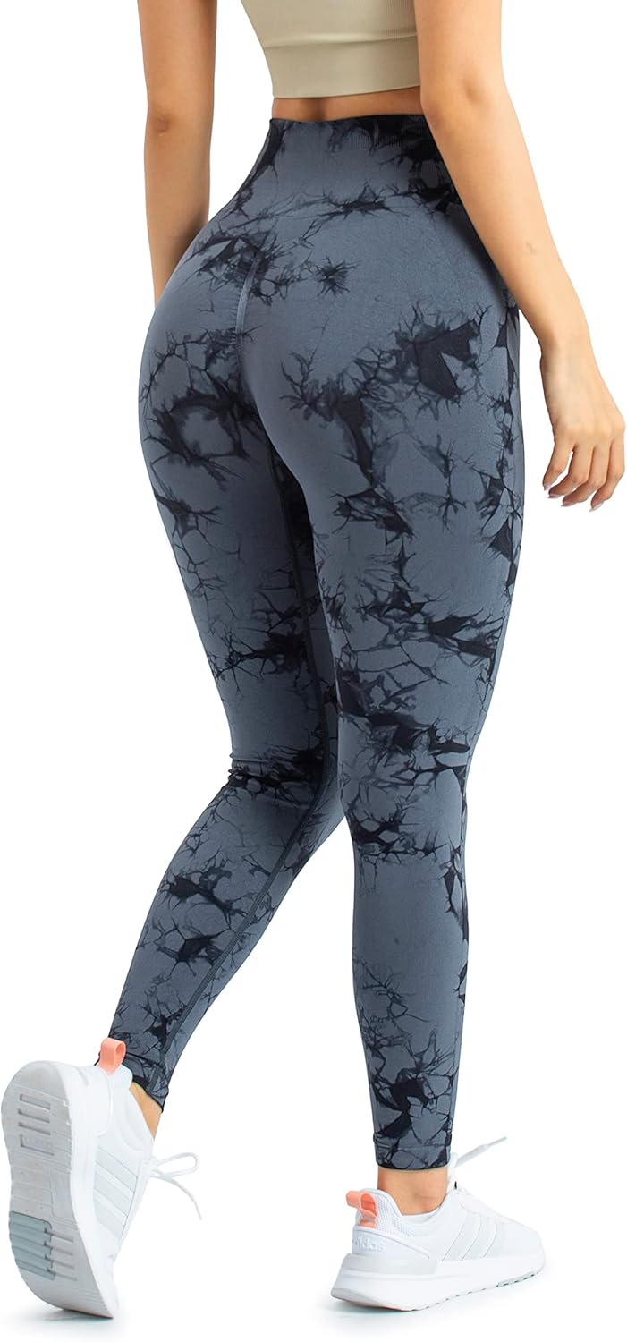 A AGROSTE Women Seamless Workout Leggings with Pockets Scrunch Butt Lifting Gym Leggings High Waisted Yoga Pants