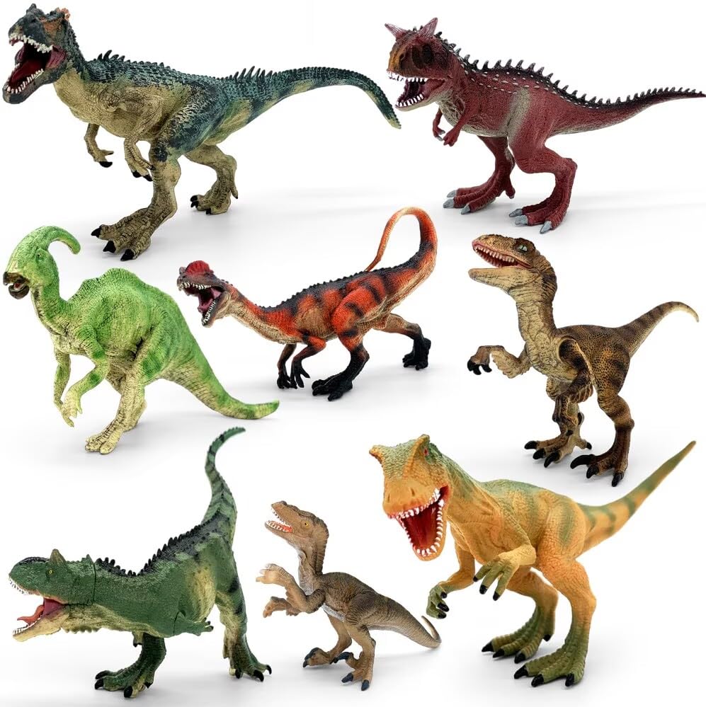 BIROHOSR Dinosaur Playset with 14" Indominus Rex & 8 Detailed Dino Figures