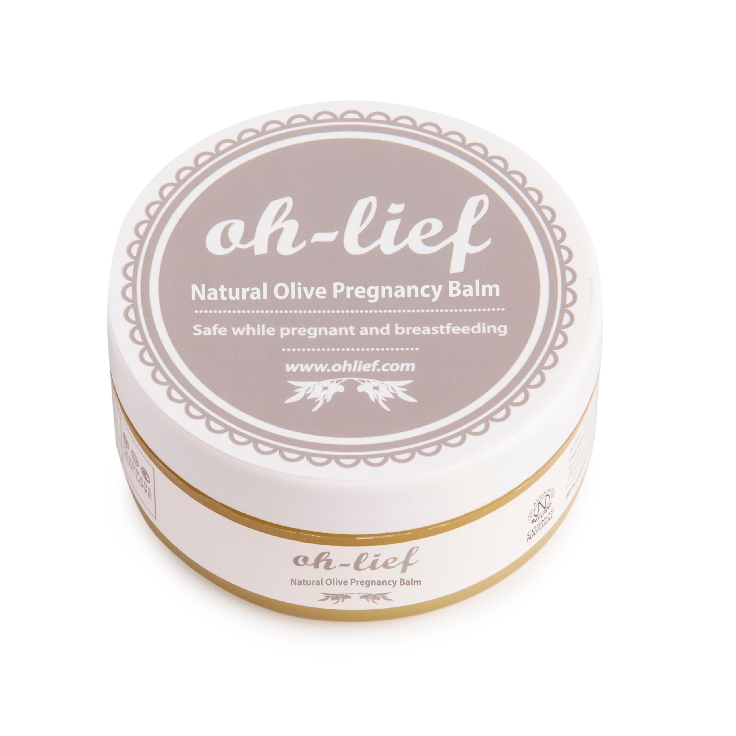 Oh-Lief Natural Olive Pregnancy & Nipple Balm 100ml - Certified Natural & Organic, Cruelty-free – for stretch marks & prevention, Sensitive, dry or itchy skin