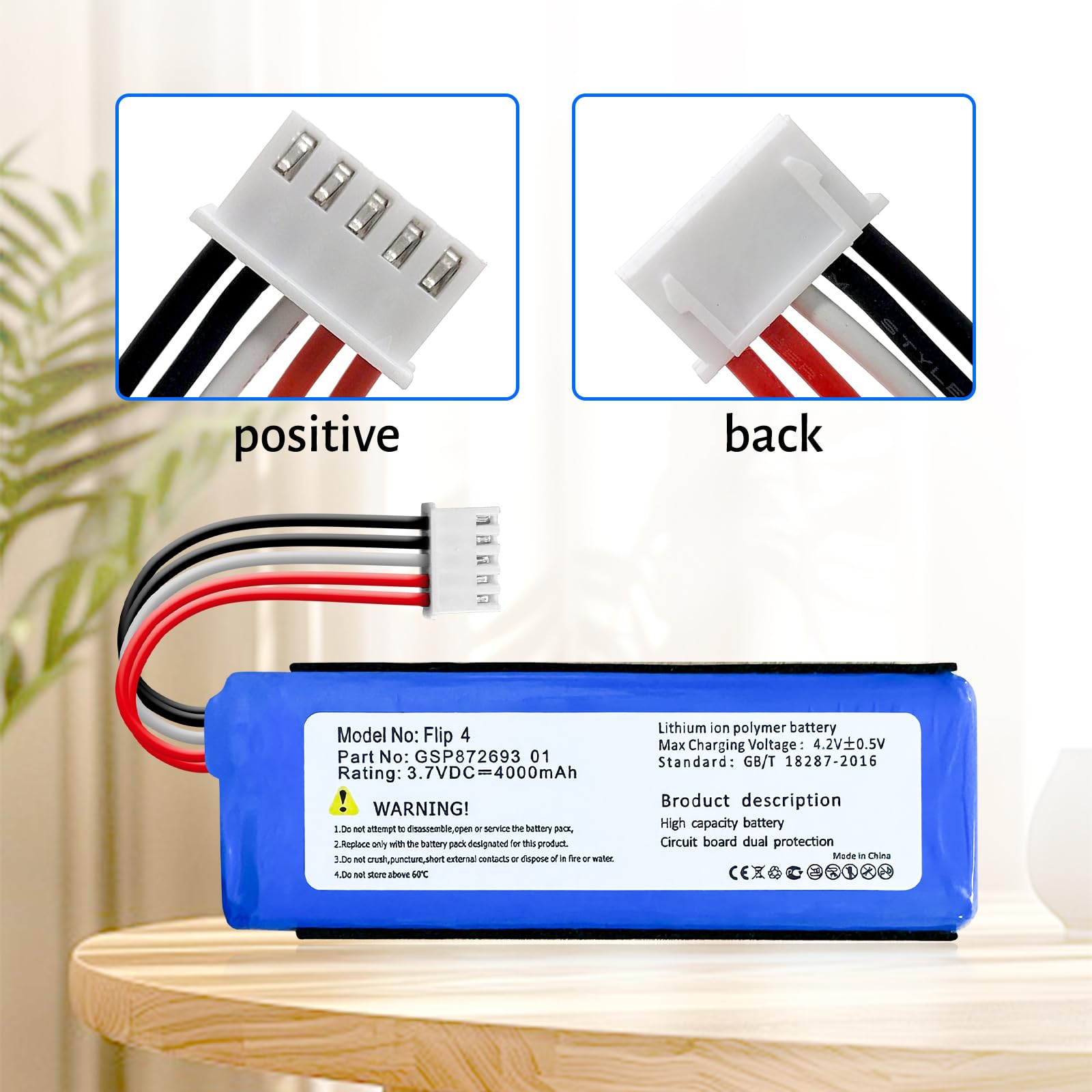 Batteria 4000 mAh per JBL Flip 4, Flip 4 Special Edition, GSP872693 01 + strumenti di riparazione