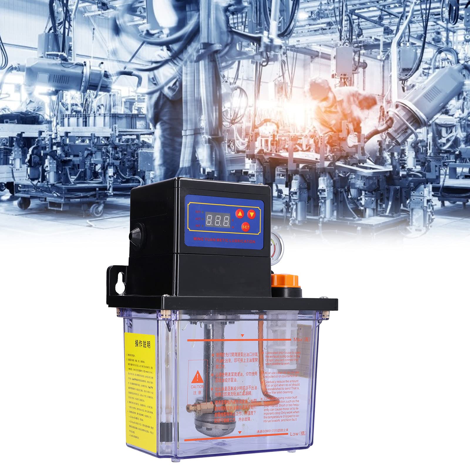 Generic Bomba de Lubricación Automática, Engrasador Eléctrico con Pantalla Digital para Tornos CNC y Maquinaria, Durabilidad, Volumen de 2,0 L, Aleación de Aluminio