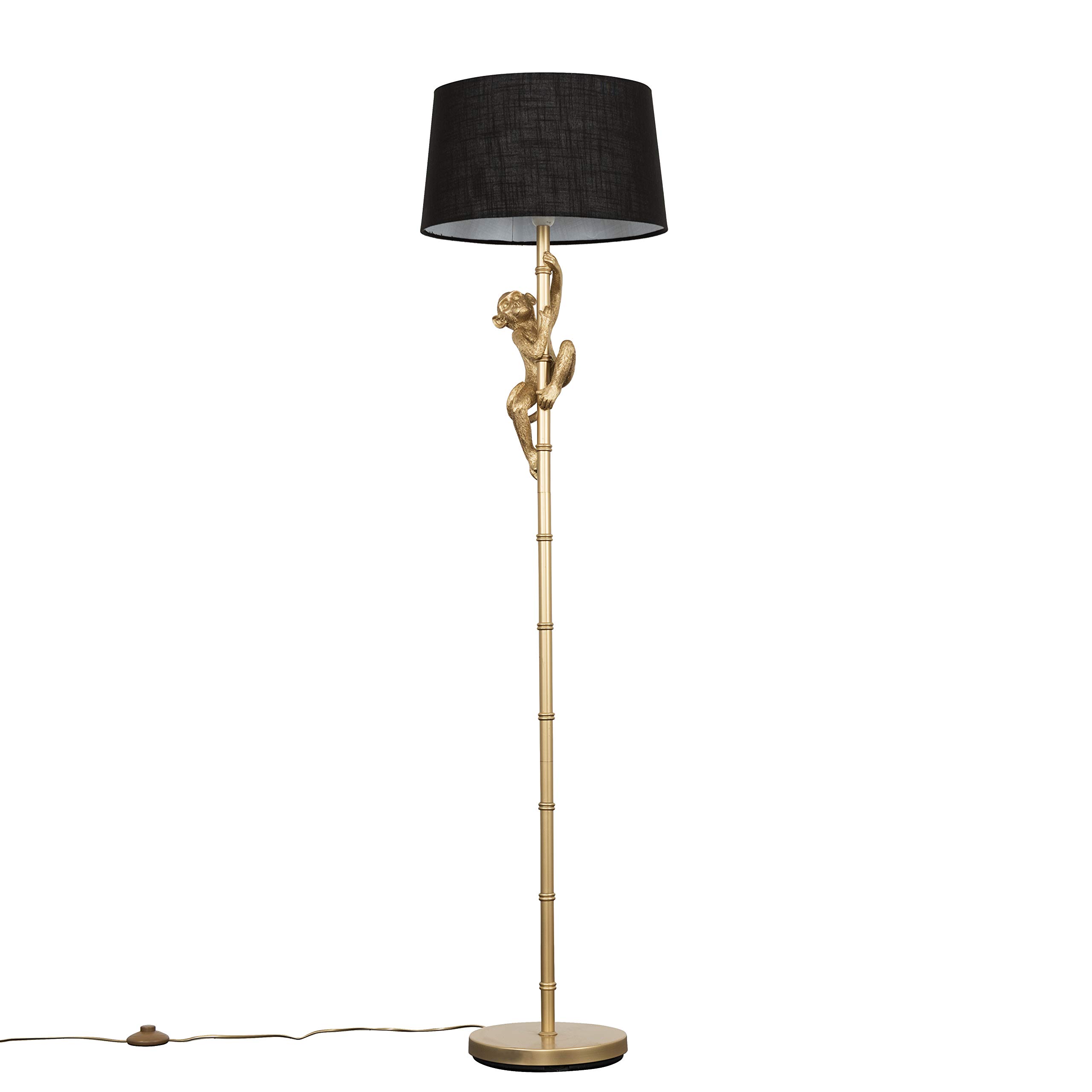 MiniSun | Modern Gold Hanging Monkey Design Floor Lamp with a Black Tapered Shade | Floor Lamps & Torchieres, Home Décor, Improvement & Lifestyle Essential