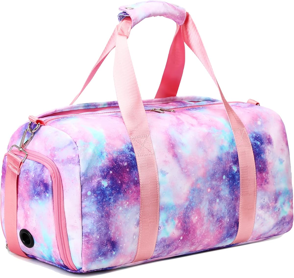 Bolsa de deporte para niñas, bolsa de deporte de gimnasia para adolescentes, mujeres, pequeña bolsa de viaje para llevar durante la noche, con compartimento para zapatos y bolsillo húmedo Galaxy