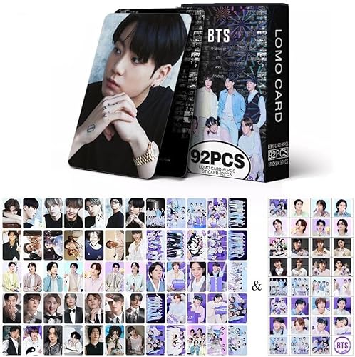 92Pcs Lomo cartes BTS Bangtan Collections « 10th » Album Photocards Cadeau pour Fan 60 cartes+32 autocollants